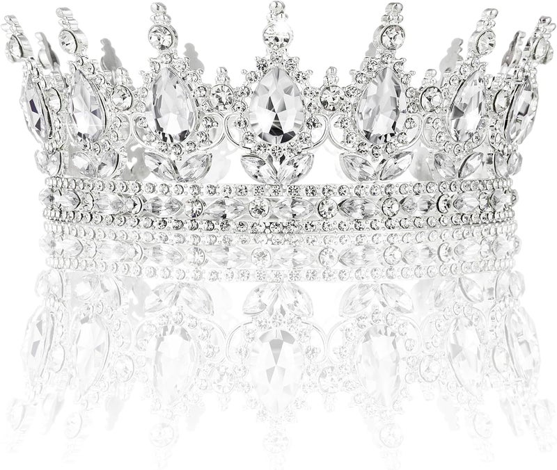Nackiy Gold Crown for Women, Crystal Queen Tiaras Headband Wedding Bridal Hair Accessories, Birthday Party Prom Cake Topper - Image 1
